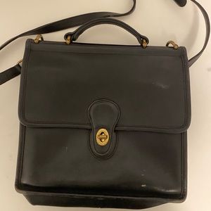 Black Leather Coach Crossbody/Clutch Bag
